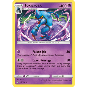 Toxicroak 57/156 Pokemon TCG Sun & Moon Ultra Prism