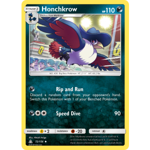 Honchkrow 72/156 Pokemon TCG Sun & Moon Ultra Prism