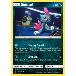 Sneasel 73/156 Pokemon TCG Sun & Moon Ultra Prism