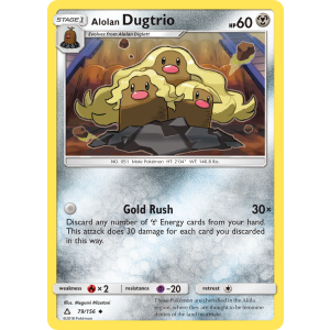 Alolan Dugtrio 79/156 Pokemon TCG Sun & Moon Ultra Prism