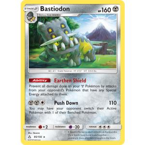 Rare Holo Bastiodon 85/156 Pokemon TCG Sun & Moon Ultra Prism