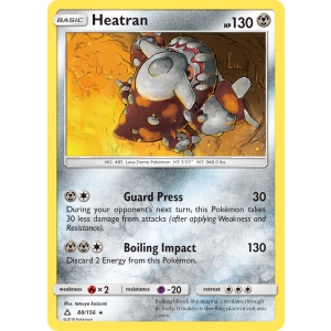 Rare Holo Heatran 88/156 Pokemon TCG Sun & Moon Ultra Prism