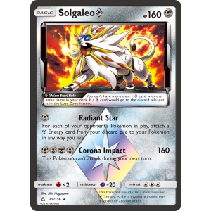 Rare Prism Star Solgaleo 89/156 Pokemon TCG Sun & Moon Ultra Prism