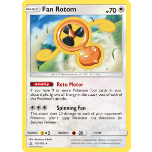 Fan Rotom 110/156 Pokemon TCG Sun & Moon Ultra Prism