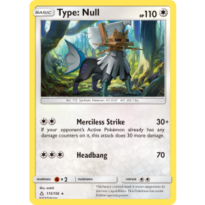 Type: Null 115/156 Pokemon TCG Sun & Moon Ultra Prism