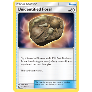 Unidentified Fossil 134/156 Pokemon TCG Sun & Moon Ultra Prism