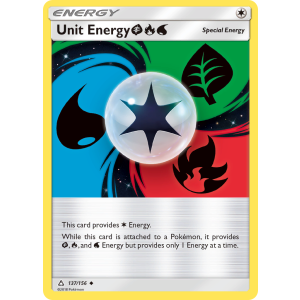 Unit Energy GrassFireWater 137/156 Pokemon TCG Sun & Moon Ultra Prism