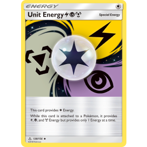 Unit Energy LightningPsychicMetal 138/156 Pokemon TCG Sun & Moon Ultra Prism