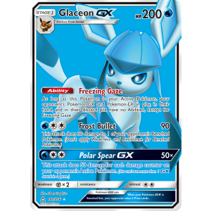 Rare Ultra Glaceon-GX 141/156 Pokemon TCG Sun & Moon Ultra Prism