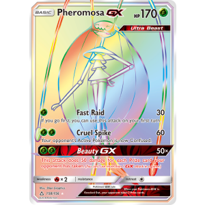 Rare Rainbow Pheromosa-GX 158/156 Pokemon TCG Sun & Moon Ultra Prism