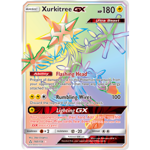 Rare Rainbow Xurkitree-GX 160/156 Pokemon TCG Sun & Moon Ultra Prism