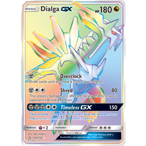 Rare Rainbow Dialga-GX 164/156 Pokemon TCG Sun & Moon Ultra Prism