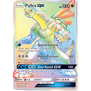 Rare Rainbow Palkia-GX 165/156 Pokemon TCG Sun & Moon Ultra Prism