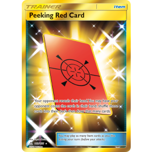 Rare Secret Peeking Red Card 169/156 Pokemon TCG Sun & Moon Ultra Prism