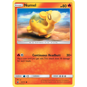 Numel 13/111 Pokemon TCG Sun & Moon Crimson Invasion