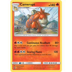 Camerupt 14/111 Pokemon TCG Sun & Moon Crimson Invasion