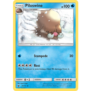 Piloswine 20/111 Pokemon TCG Sun & Moon Crimson Invasion