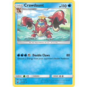 Crawdaunt 25/111 Pokemon TCG Sun & Moon Crimson Invasion