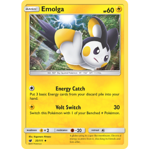 Emolga 35/111 Pokemon TCG Sun & Moon Crimson Invasion