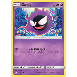 Gastly 36/111 Pokemon TCG Sun & Moon Crimson Invasion