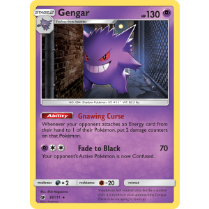 Rare Holo Gengar 38/111 Pokemon TCG Sun & Moon Crimson Invasion