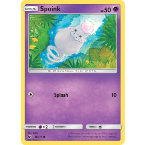 Spoink 41/111 Pokemon TCG Sun & Moon Crimson Invasion