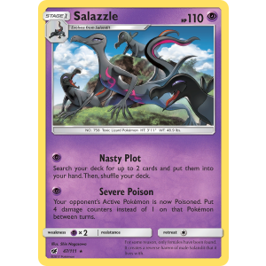 Rare Holo Salazzle 47/111 Pokemon TCG Sun & Moon Crimson Invasion