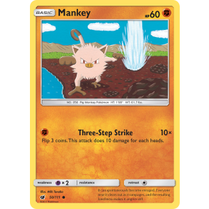 Mankey 50/111 Pokemon TCG Sun & Moon Crimson Invasion