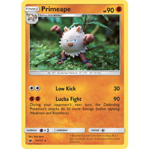 Primeape 51/111 Pokemon TCG Sun & Moon Crimson Invasion