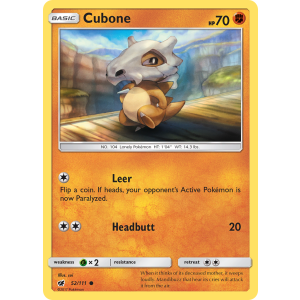 Cubone 52/111 Pokemon TCG Sun & Moon Crimson Invasion