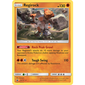 Regirock 53/111 Pokemon TCG Sun & Moon Crimson Invasion