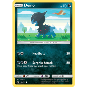 Deino 60/111 Pokemon TCG Sun & Moon Crimson Invasion