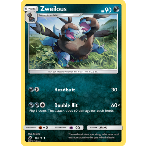 Zweilous 61/111 Pokemon TCG Sun & Moon Crimson Invasion