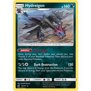 Hydreigon 62/111 Pokemon TCG Sun & Moon Crimson Invasion