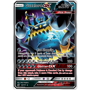 Rare Holo GX Guzzlord-GX 63/111 Pokemon TCG Sun & Moon Crimson Invasion