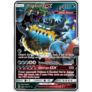 Rare Holo GX Guzzlord-GX 63a/111 Pokemon TCG Sun & Moon Crimson Invasion