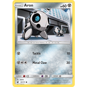 Aron 65/111 Pokemon TCG Sun & Moon Crimson Invasion