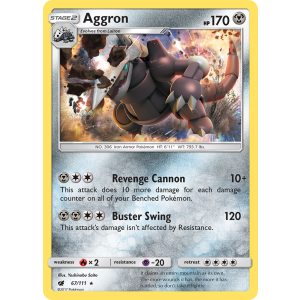 Rare Holo Aggron 67/111 Pokemon TCG Sun & Moon Crimson Invasion