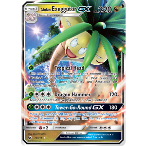 Rare Holo GX Alolan Exeggutor-GX 74/111 Pokemon TCG Sun & Moon Crimson Invasion