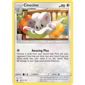 Cinccino 86/111 Pokemon TCG Sun & Moon Crimson Invasion