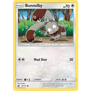 Bunnelby 87/111 Pokemon TCG Sun & Moon Crimson Invasion