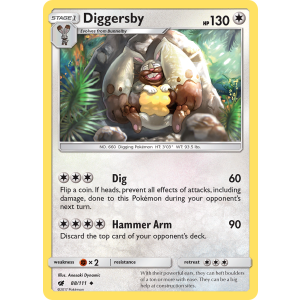 Diggersby 88/111 Pokemon TCG Sun & Moon Crimson Invasion