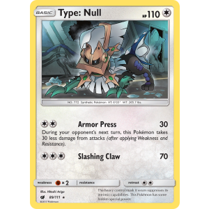 Rare Holo Type: Null 89/111 Pokemon TCG Sun & Moon Crimson Invasion