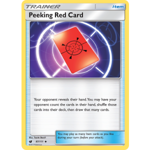 Peeking Red Card 97/111 Pokemon TCG Sun & Moon Crimson Invasion