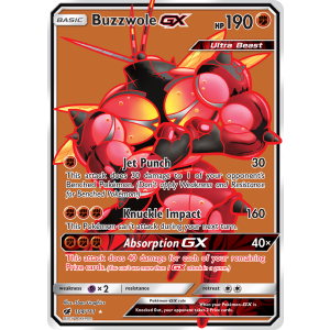 Rare Ultra Buzzwole-GX 104/111 Pokemon TCG Sun & Moon Crimson Invasion