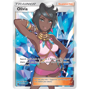 Rare Ultra Olivia 111/111 Pokemon TCG Sun & Moon Crimson Invasion