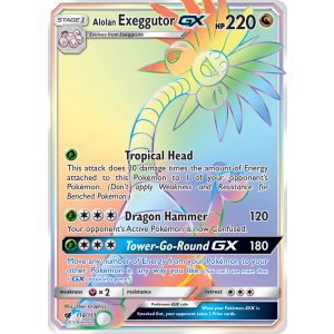 Rare Rainbow Alolan Exeggutor-GX 118/111 Pokemon TCG Sun & Moon Crimson Invasion