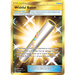 Rare Secret Wishful Baton 121/111 Pokemon TCG Sun & Moon Crimson Invasion