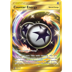 Rare Secret Counter Energy 122/111 Pokemon TCG Sun & Moon Crimson Invasion