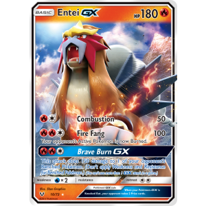 Rare Holo GX Entei-GX 10/73 Pokemon TCG Sun & Moon Shining Legends